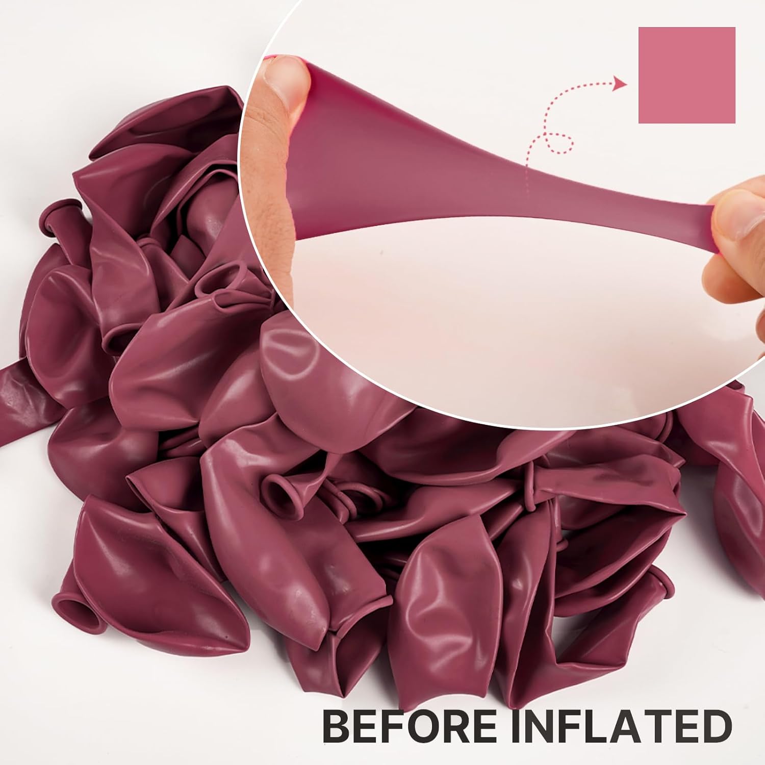 PartyWoo Mauve Balloon Arch Kit - 140pcs in Dusty Pink & Rose Blush for Baby Showers, Weddings & Birthdays