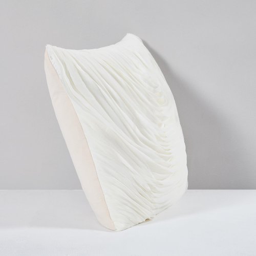 Lush Decor x Chuks Collins Veils Decorative Pillow Cover Single 20" W x 20" L Cream - 20x20 Pillow Cover - Ruffle Pillow - Textured Throw Pillows for Bed, Couch or Chair - Luxury Home Decor