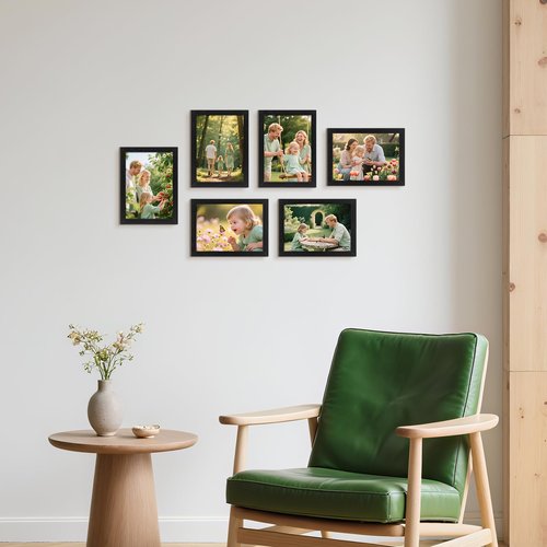 HORLIMER 5x7 Picture Frame Set of 12, Black Picture Frames Display 5 by 7 Photo for Wall or Tabletop