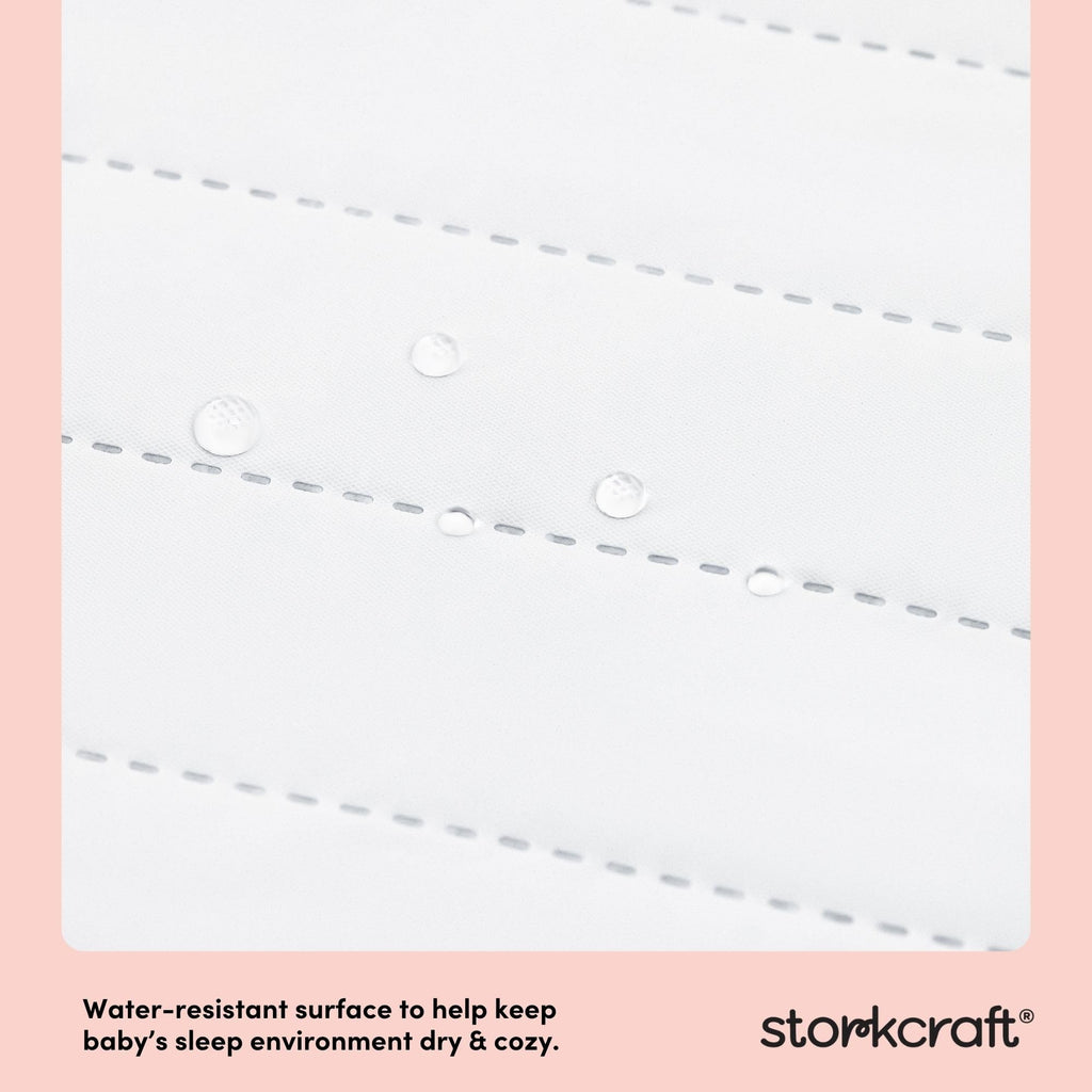 Storkcraft 6-Inch Water-Resistant Grow-with-Me Crib & Toddler Mattress — GREENGUARD Gold Certified, Dual-Sided Mattress for Baby Cribs & Toddler Beds, Durable Water-Resistant Cover, Made in The USA