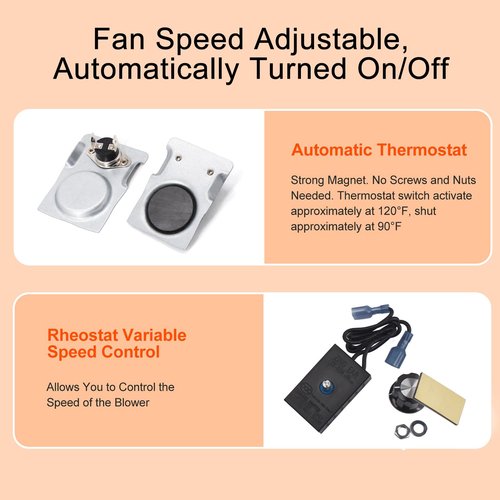 Criditpid GZ550-1KT GZ552 Blower Fan Kit for Napoleon & Continental Fireplaces, GZ550 Fireplace Blower Fan Kit for Napoleon GD36NTR BGD36NTR BGD36, Continental BCDV36NTR BCDV36 CDV36NTR, Rotom HB-RB58