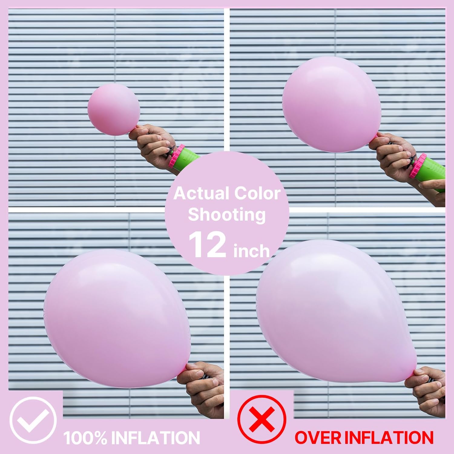 PartyWoo Baby Pink Balloons - 100pcs Pastel Arch Kit for Gender Reveal & Baby Shower | 5-36 Inch Sizes