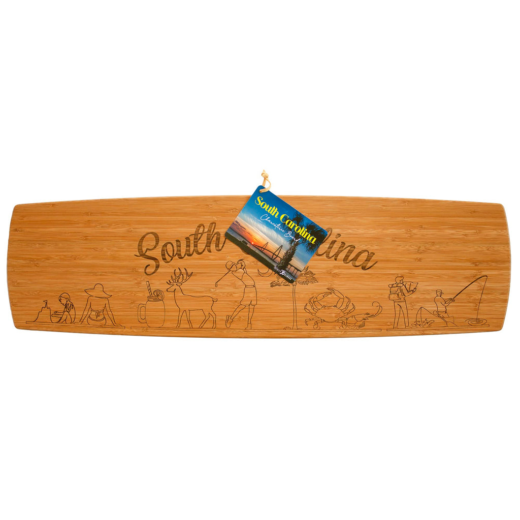 Totally Bamboo South Carolina Extra-Large Charcuterie Board and Cheese Plate with Engraved Artwork, 30" x 8.5"