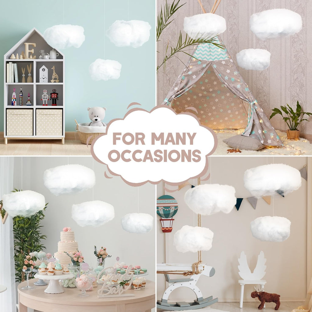ZAUGONTW Artificial Cloud Props - 3D Hanging Decorations for DIY Room Decor | 6 Pieces in 3 Sizes