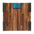 Taylor Digital Scales for Body Weight, Extra High Accurate 440 LB Capacity, Unique Blue LCD, Farmhouse Look, Auto On and OffScale, 12.4 x 12.4 Inches, Brown