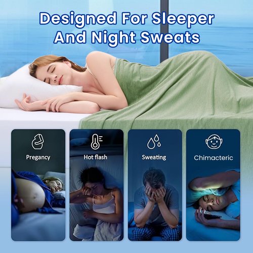 Topcee Cooling Blanket(90"x108"King Size) for Night Sweats Absorbs Heat to Keep Adults Cool on Warm Nights, Q-Max 0.5 Cooling Blankets for Hot Sleepers, Ultra-Cool Lightweight Blanket for Bed