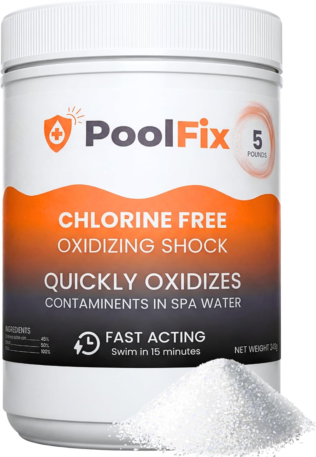 Non-Chlorine Spa Shock - Chlorine-Free Hot Tub Oxidizer for Clear Water & Odor Elimination - 5 lb