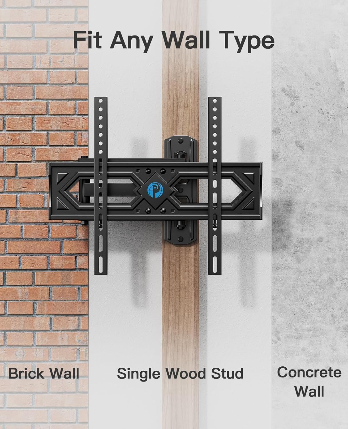 Pipishell Full Motion TV Wall Mount - Heavy Duty Articulating Arms for 26-65 Inch TVs | VESA 400x400mm, 77lbs Support