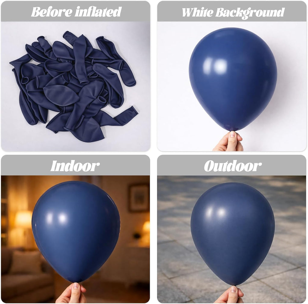 Voircoloria Navy Blue Balloons - 12-Inch Dark Blue Latex Party Balloons | 66-Pack for Celebrations