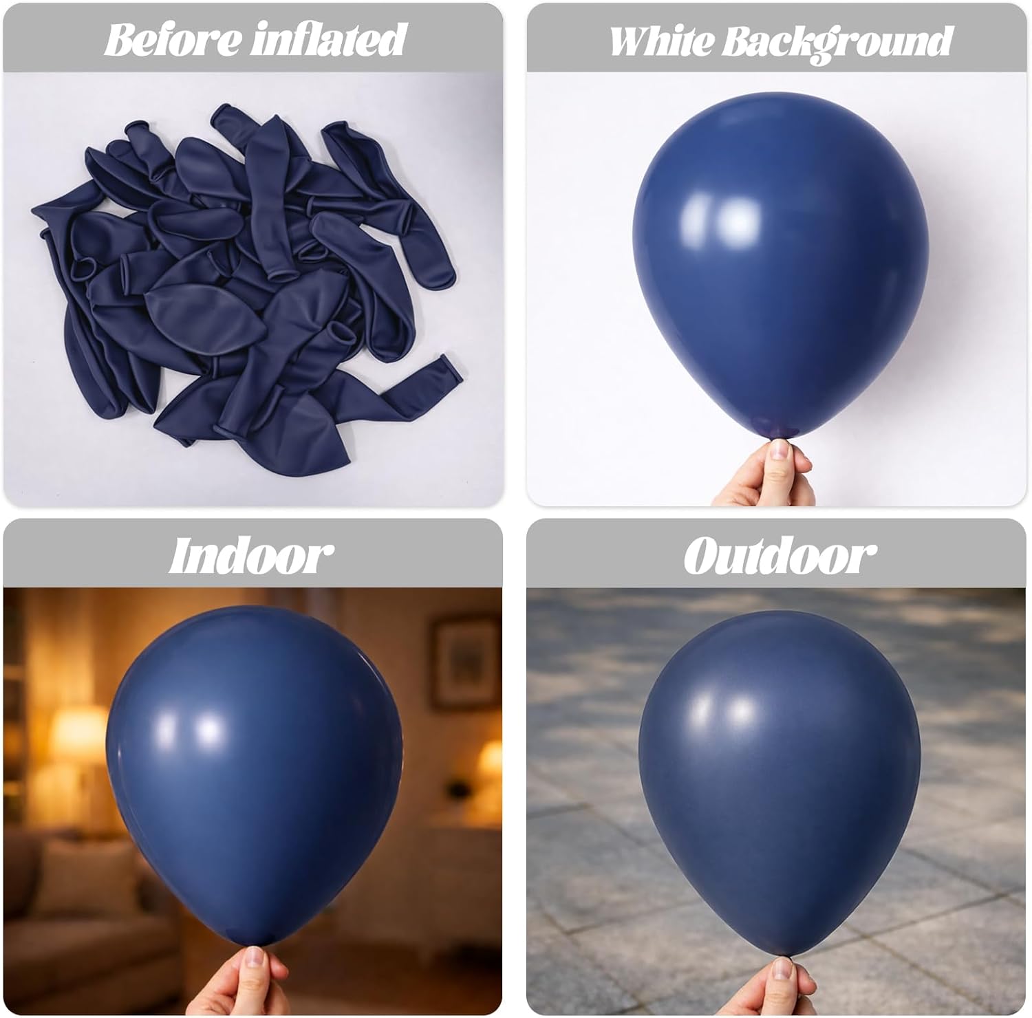 Voircoloria Navy Blue Balloons - 12-Inch Dark Blue Latex Party Balloons | 66-Pack for Celebrations