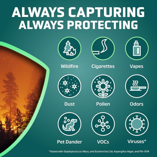 GermGuardian HEPA Air Purifier Filter - Removes 99.97% of Wildfire Smoke & Odors | Compatible with AC5000 Series