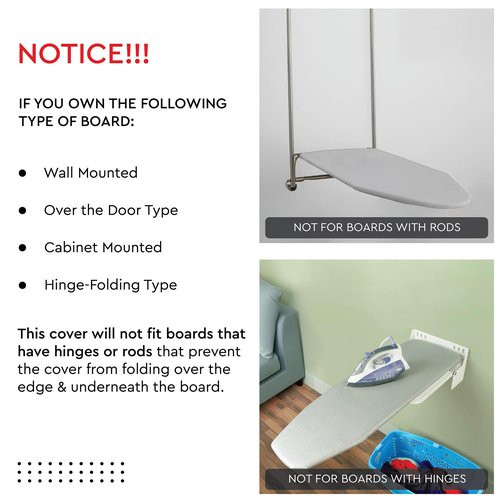 Encasa XO Ironing Board Cover and Pad - Thick 4mm Felt, Heat & Scorch-Resistant, Fits Standard Large Boards 54"x15", Elastic Bungee Cord Tightening, Easy Fit, Stain-Safe Dye, Green Roses