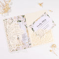 Mabbcoo 50PCS Custom Wedding Invitations with Envelopes and RSVP Cards, Blank Inner Sheets Party Invitation for Quinceanera Bridal Shower Birthday - Ivory
