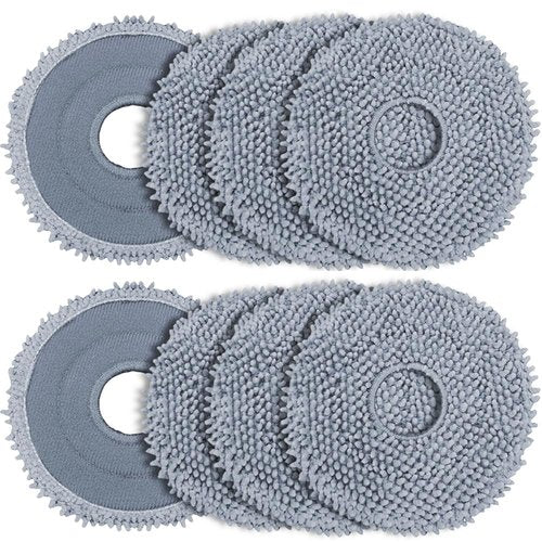 8 Pack Mop Pads for Roborock QV 35A/Qrevo S/Q Revo/Qrevo Pro/Qrevo Plus/Qrevo Master/Qrevo Slim/Qrevo Curv/Qrevo Edge/Saros 10R Robot Vacuum Cleaner, Spin Cleaning Pads Replacement Parts Accessories