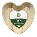 Charity Leaf Disposable Palm Leaf 12" Heart Plates (25 pieces) Bamboo Like Serving Platters, Disposable Boards, Eco-Friendly Dinnerware For Valentines, Weddings, Catering, Events