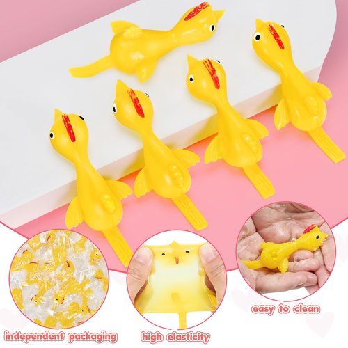 Bstoyder Valentines Day Gifts for Kids, 36 Pack Valentines Cards for Kids School with Slingshot Chicken Toys, Finger Toy for Boys Girls,Valentines Classroom Exchange Gift for Party Favors