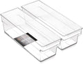 BINO Plastic Storage Bins - Shallow Multipurpose Organizer | Clear Kitchen Pantry Containers