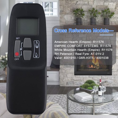 G6R-H3T5 Radio Remote Control - Compatible with RH Peterson/Real Fyre, Valor, Empire, Element 4 Gas Fireplaces for Maxitrol G6R-R3AM Control Module Receiver Replace# R11576 AT-01V-2 4001910 4001038
