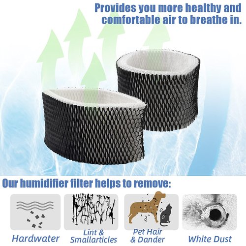 XIMOON HWF62 Humidifier Filter A Replacement for Holmes & Sunbeam Humidifier Filter Models HM1701, HM1761, HM1300 & HM1100; Compare to Part # HWF62, HWF62D (2)