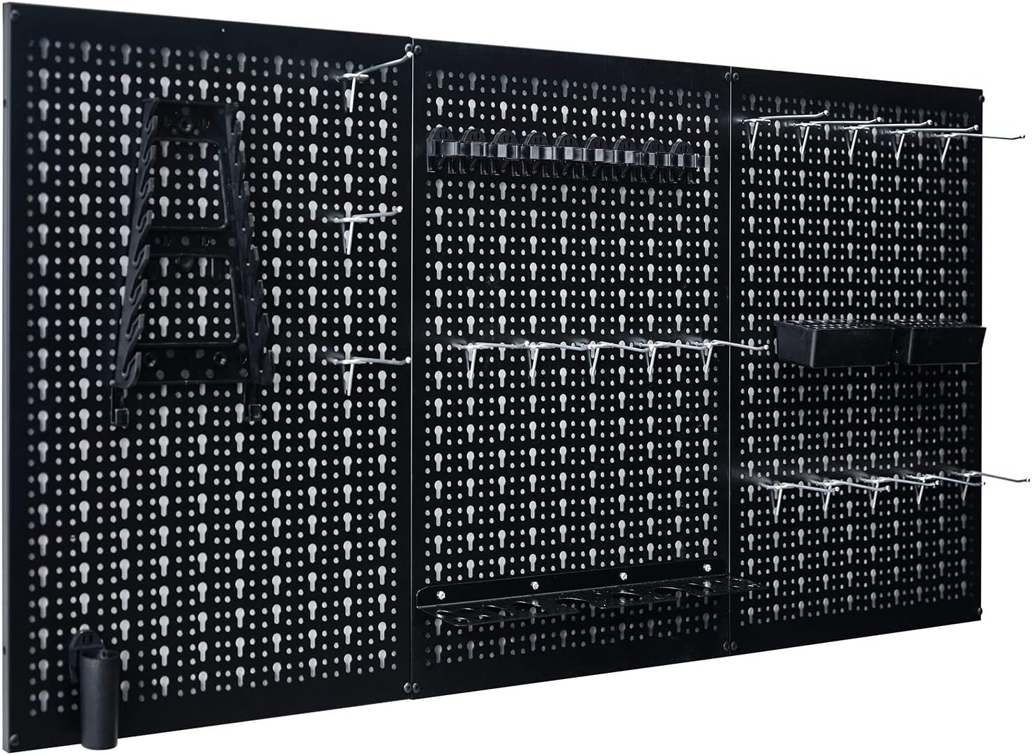 Ultrawall Pegboard Wall Organizer - 4 ft Metal Tool Storage Kit with 45 Accessories for Garage