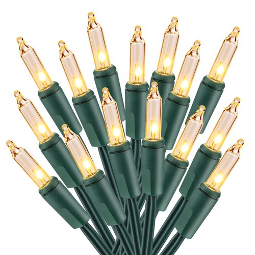 Brizled Warm White Clear Christmas Lights Connectable, 21FT 100 Count Mini Incandescent String Lights Plug in, Waterproof Xmas Tree Lights Green Wire for Indoor Outdoor Home Party Garden Yard Decor