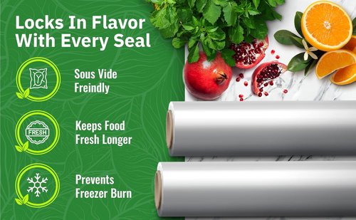 EverFresh Vacuum Sealer Rolls - 11" x 25' | 15% Thicker, BPA Free | 4 Pack Compatible with FoodSaver