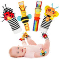 Infinno Baby Wrist Rattle Socks Set - Engaging Foot Finder Toys for Newborns 0-12 Months | Garden Bug Series
