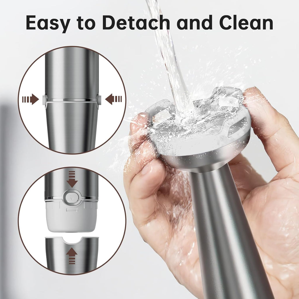 Skiennix Immersion Blender - 1100W Handheld Stick Mixer with Variable Speed, Chopper & Whisk - White