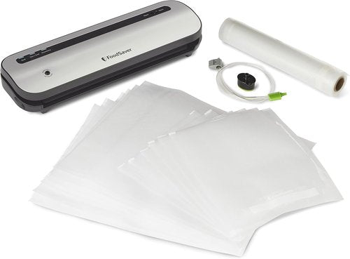 FoodSaver Vacuum Sealer - Space-Saving Design with Bags & Roll Included | Ideal for Food Preservation
