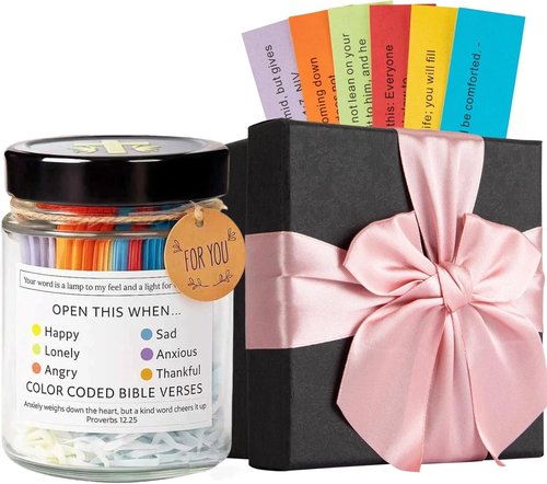 Bible Verse Jar - Inspirational Christian Gifts for Women | Perfect Christmas & Baptism Present
