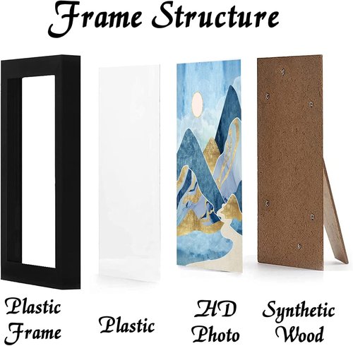 Black Picture Frame by [Brand Name] - 8.5x11 High-Transparency Display for Photos & Certificates