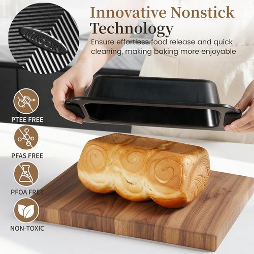 Kikcoin 25 PCS Non-Stick Baking Pans Set - Heavy-Duty Silicone Handle Cookie Sheets | Oven Safe to 450°F