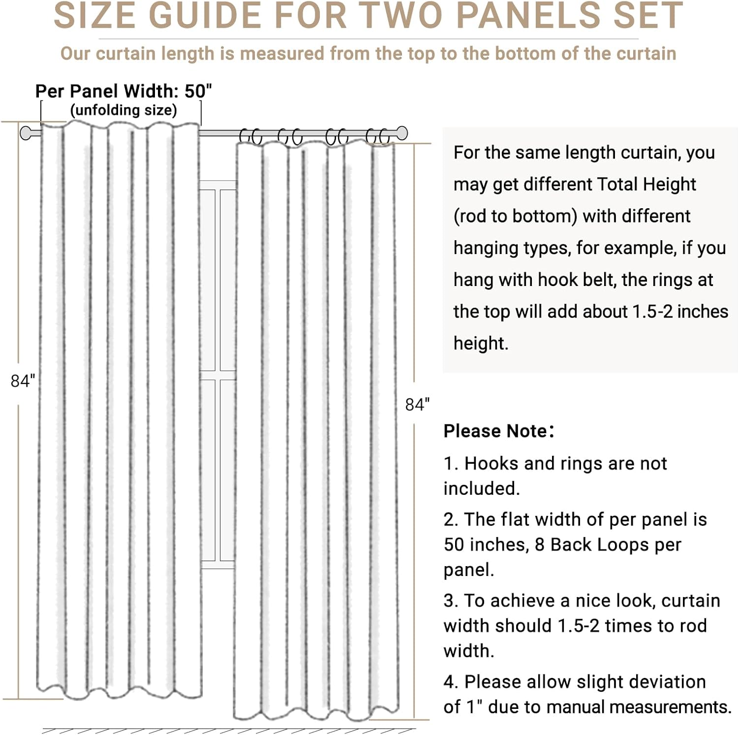 Skiennix Blackout Curtains - 100% Blackout Thermal Insulated Drapes | Olive Green, 50" W x 102" L, 2 Panels Set