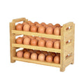Bamboo Egg Holder Countertop - Stackable Design for Fresh Eggs, Farmhouse Egg Tray Storage Display Rack, Kitchen Counter Top Organizer Wooden Egg Stand, Fits Quail, Duck, Turkey, Chicken Eggs (Luxury)