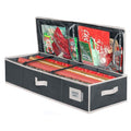 HOLDN' STORAGE Premium Wrapping Paper Storage Container - Durable 600D Tear-Proof, Fits 27 Rolls Gift Wrap, Extra Pockets for Ribbons & Bows, Underbed Storage - Ideal for Holiday Christmas, Black/White Trim