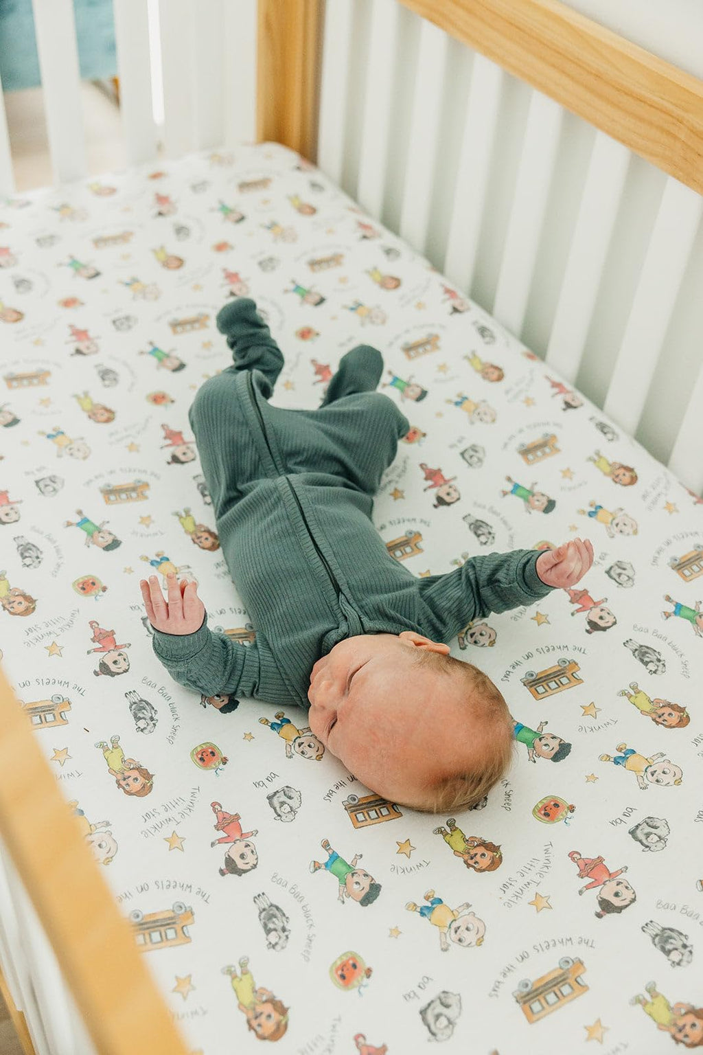 Copper Pearl Premium Fitted Knit Crib Sheet/Toddler Sheet CoComelon Friends