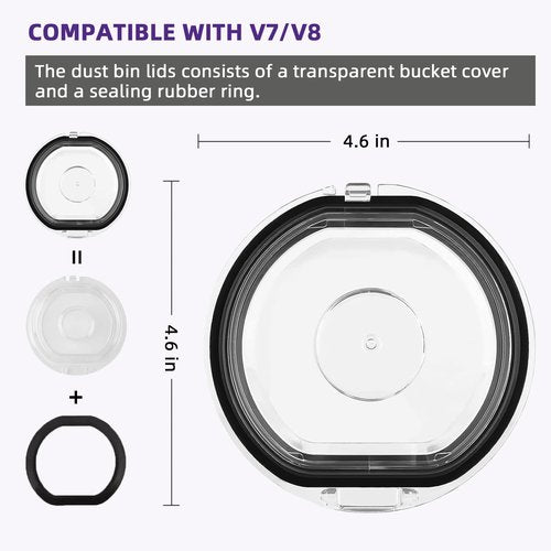 Dust Bin Lid Replacement for Dyson V7 V8 SV10 SV11 Vacuum Cleaner, Dust Bucket Cup Cap Accessories