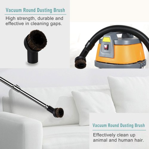 RDEXP Round Dust Brush 25mm Horse Hair 1.25" Vacuum Attachment Replacement,Perfect for Vacuuming Sofas and Baseboards,Use a Rubber Will Help It Fit Better
