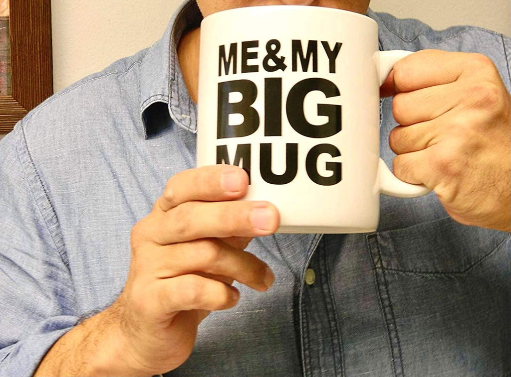 Rockin Mug BIG Coffee Mug oversize Huge 28 ounces Mega Size Cup, Extra Large for Big drinks, Office desk decor novelty Gift Coffee Lovers XL Coffee Mug, Secret Santa (ME & MY BIG MUG)