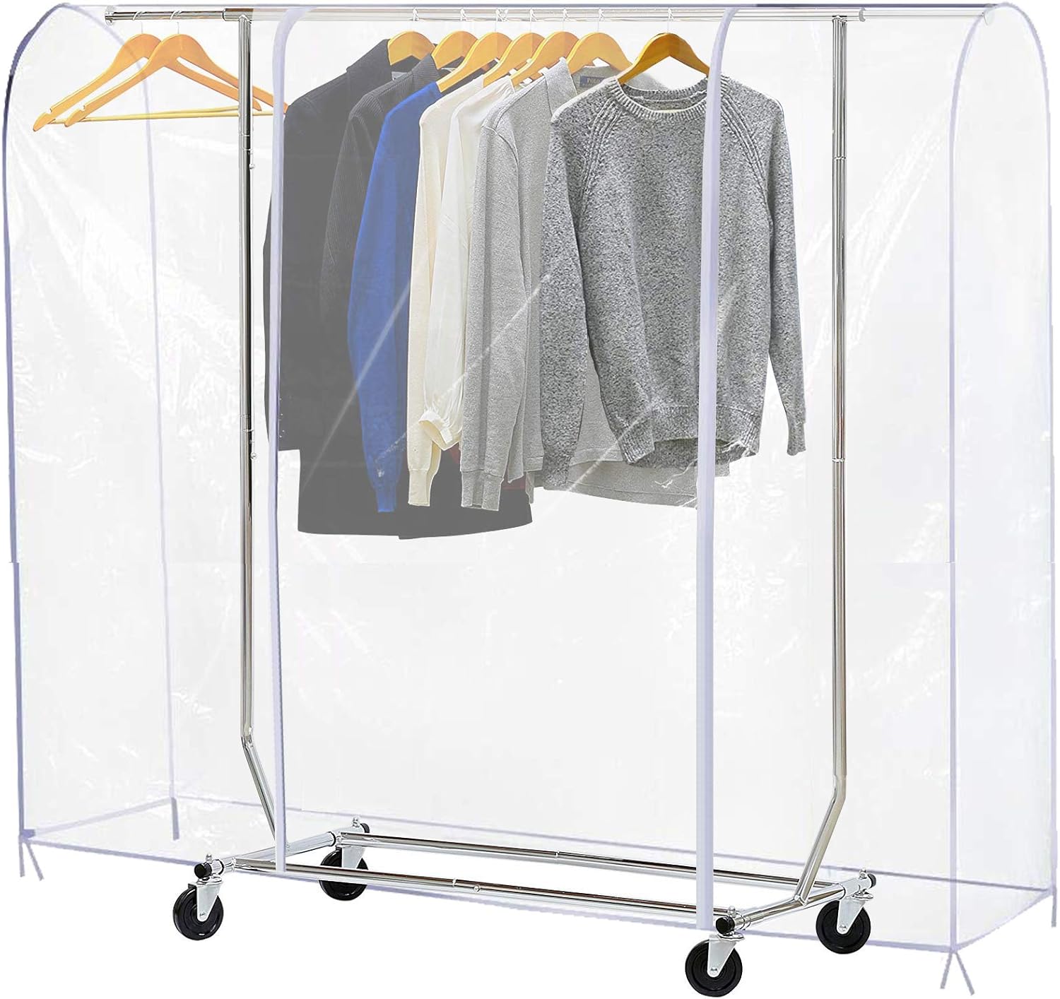 Ruibo Clear Garment Rack Cover - Dustproof & Waterproof Clothing Protector | 71"x20"x60" Size