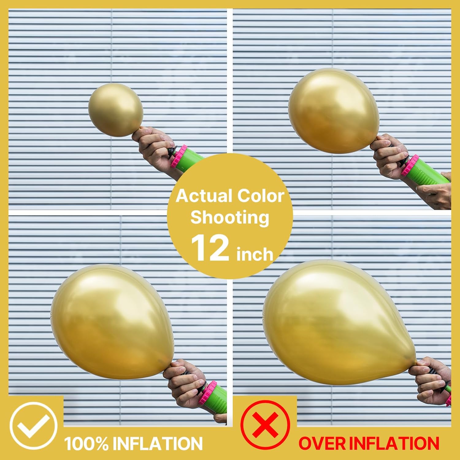 PartyWoo Metallic Gold Balloons - 50pcs 5 Inch Chrome Latex Balloons for Celebrations & Events