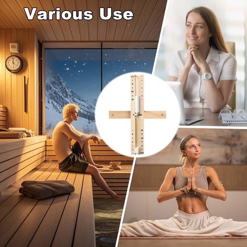 15 Minute Heat Resistant Sauna Sand Timer - 15m Rotating Wooden Hourglass with White Sand, Reloj De Arena for Sauna SPA Room
