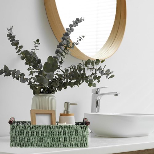 Boao Wicker Storage Baskets - Handmade Boho Decorative Paper Rope Baskets | 3 Pcs for Organizing