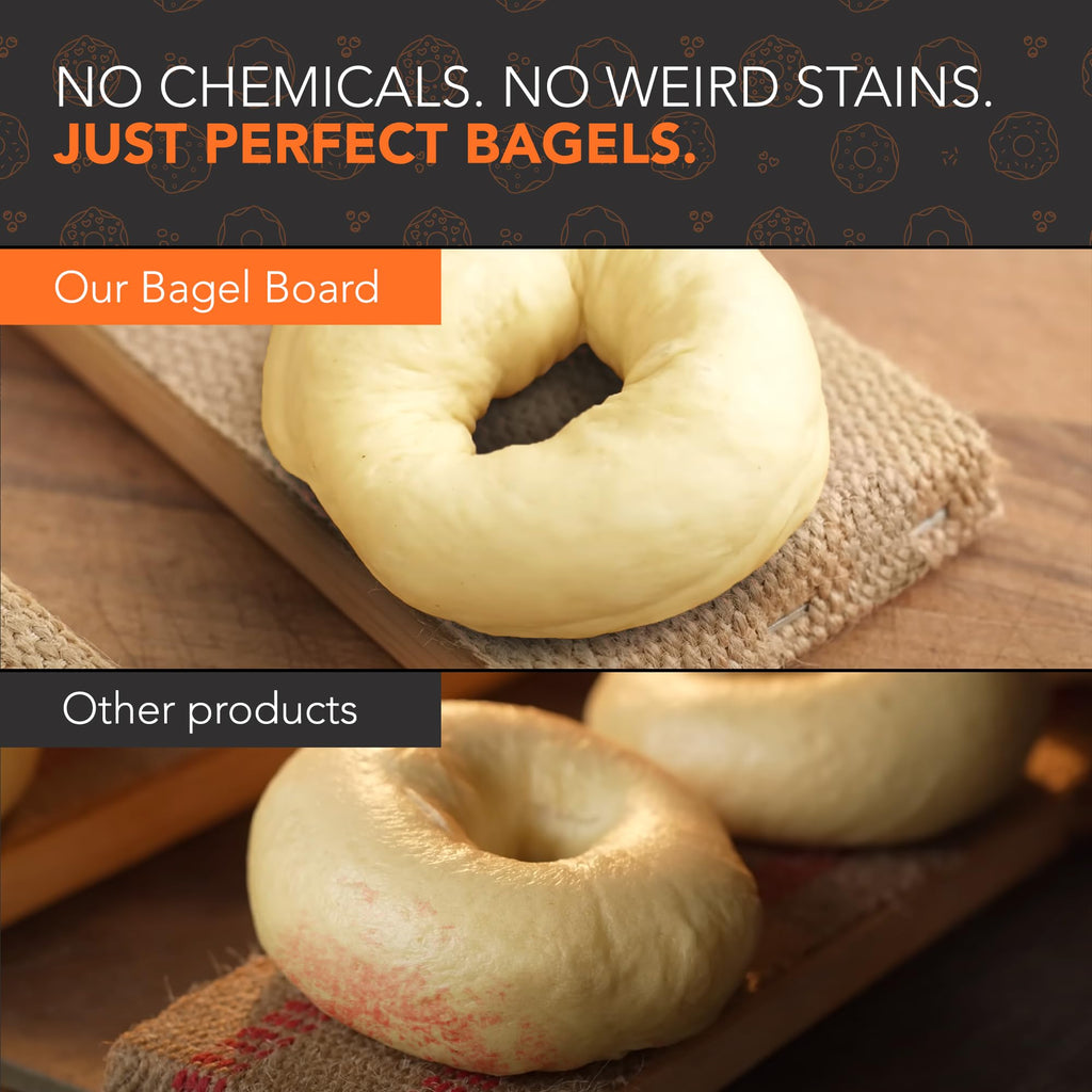 Bagel Baking Boards 2-Pack | 15.7 x 3.5 x 0.8" Burlap Covered Cedar Boards | Bagel Boards for Baking Bagels | Food Grade Burlap & Cedar| Perfect for New York Style Bagel Making