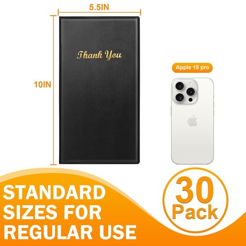 30 Pcs Server Books, Check Presenters for Restaurants, PVC Server Books for Waitress Guest Check Holder