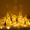 Skiennix Christmas Village Set - 11 Pcs Ceramic Decor with 3 Lighted Houses & Trees | Festive Tabletop Display
