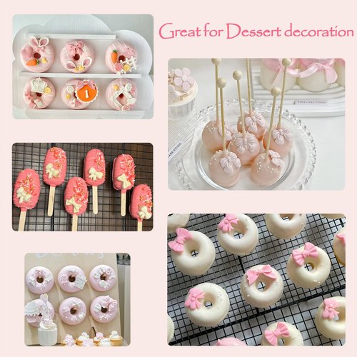 2PCS Bow Chocolate Mold 14 Shapes Mini Bow Silicone Candy Fondant Molds Butterfly Tie Edible Bow Mold for Chocolate Ice Cube Gummy Cake Pops Jelly Cookie Cupcake Decorating