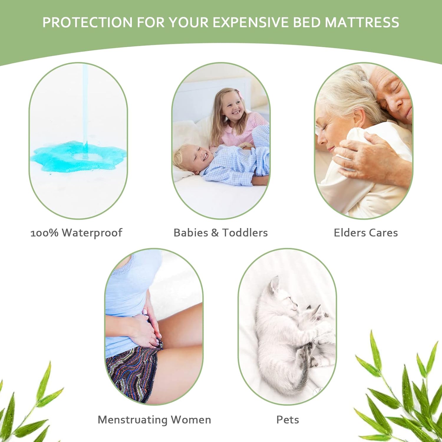 Skiennix Waterproof Mattress Protector - Skin-Friendly & Breathable Twin Size Cover | 14" Deep Pocket