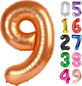 Orange Number 9 Balloon - 40 Inch Giant Foil Balloon for 9th Birthday Party Decorations