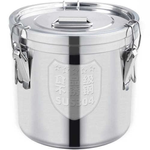 Alinwirsy 12L/3.2 Gal 304 Stainless Steel Food Containers 404 Oz Stainless Container with Lid and Lock Airtight Canister for Storage 304 Stainless Steel Food Storage Containers Stainless Bucket